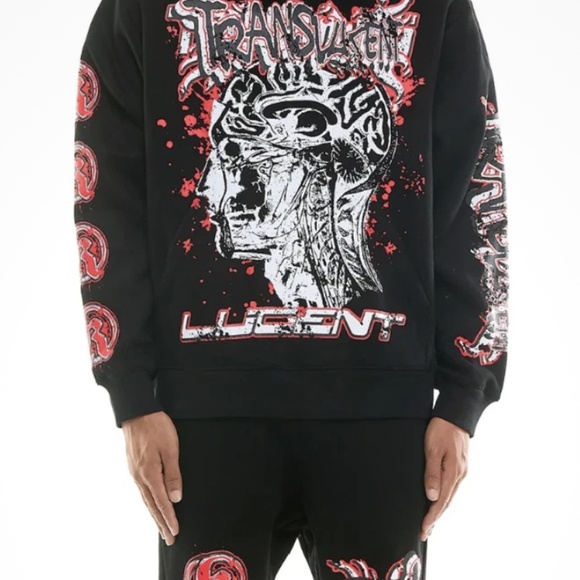 KDNK TRANSLUCENT SWEATSUIT BLK/RED Men’s Size Small, Medium and Large - Picture 1 of 6